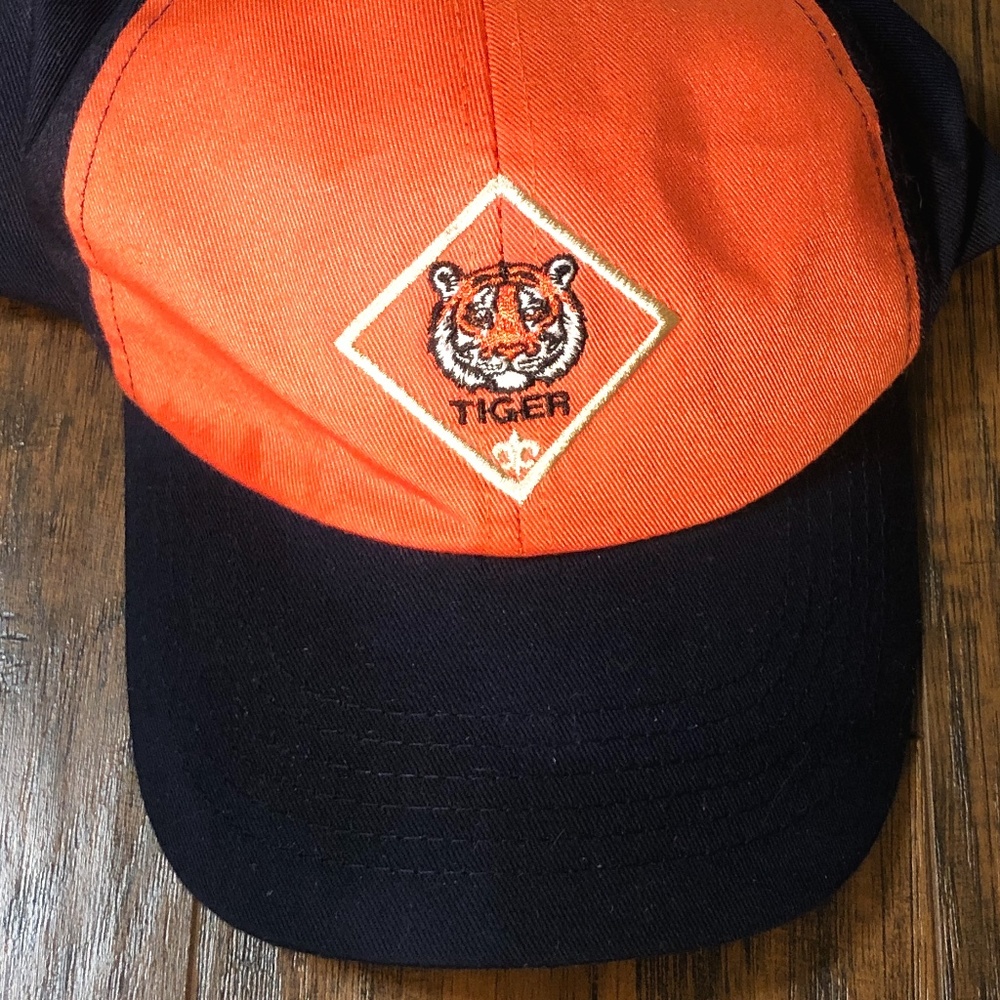 Cub Scout Tiger Hat Cap Size M/L Orange Navy NEW L